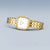 Reloj de mujer con pulsera de acero inoxidable en tono dorado y esfera cuadrada blanca