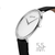Reloj Bering Ultra Slim con correa de cuero negra y esfera blanca, 5,5 mm de grosor