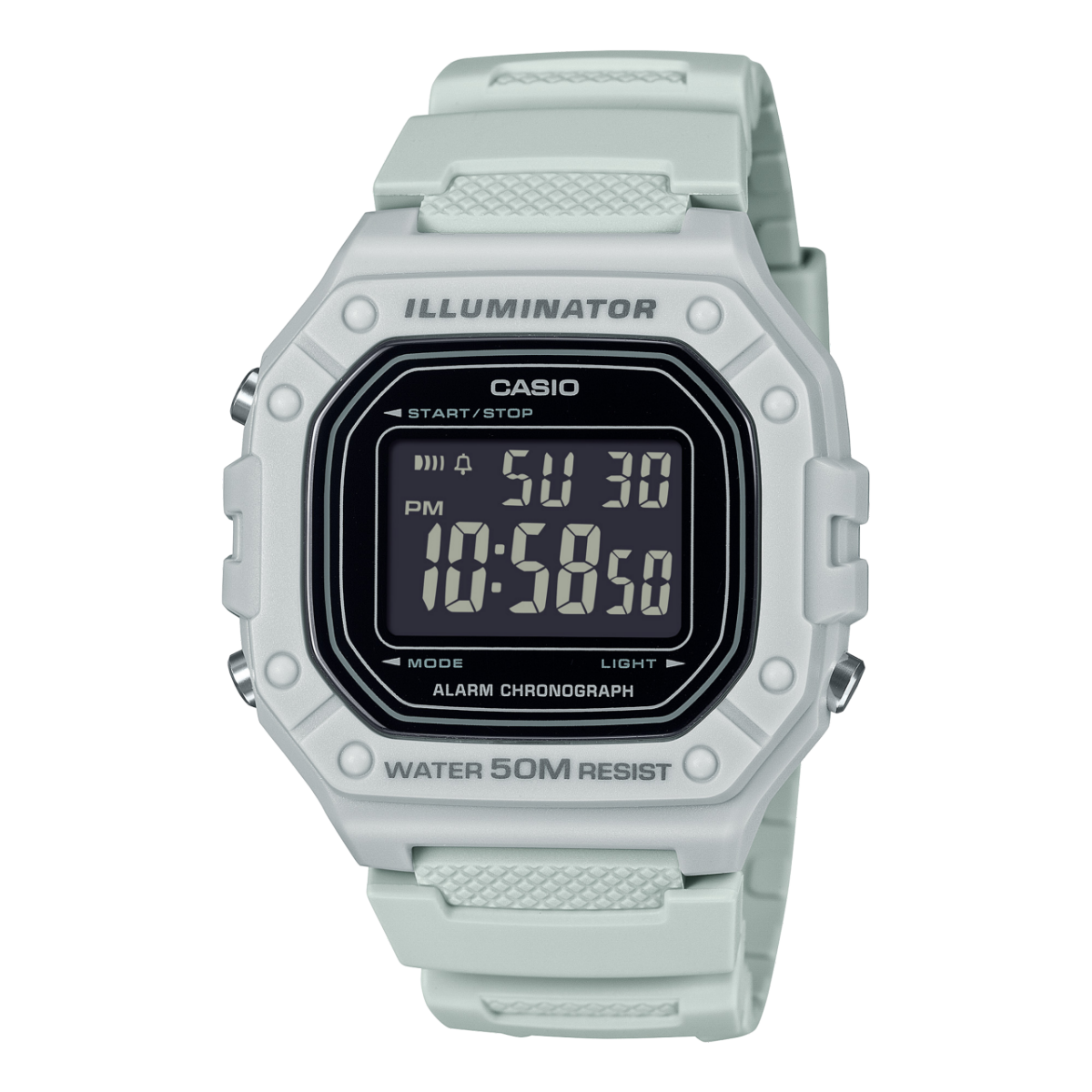 Casio W-218H-8BVEF Herren-Digitaluhr Sandfarben • Stoppuhr • LED-Beleuchtung