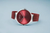 Bering Classic reloj de pulsera con esfera redonda roja y correa milanesa abierta