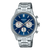 Casio Edifice Chronograph Herrenarmbanduhr mit blauem Zifferblatt und Edelstahlband