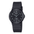 Casio Herrenuhr: schwarzes Zifferblatt, schwarzes Bioharzband, klare Ziffern
