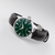 Pulsera de hombre con esfera verde, correa de cuero marrón y bisel plateado