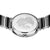 "Reloj de mujer con tapa trasera transparente y mapa del mundo grabado, pulsera plateada"