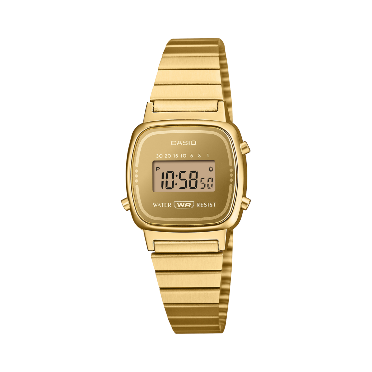 Casio LA670WEGS-9AEF Damenarmbanduhr Goldfarben • Mineralglas • Stoppuhr & Timer