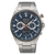 Reloj de hombre con esfera azul, diseño de cronógrafo y escala taquimétrica, correa de acero inoxidable
