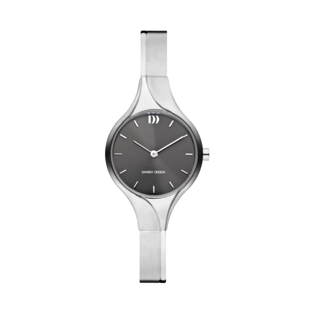Reloj de pulsera danés Danish Design para mujer con esfera gris oscuro y correa de metal