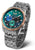 Reloj de mujer con esfera verde, subesferas de cronógrafo, brazalete de acero inoxidable y bisel de oro rosa