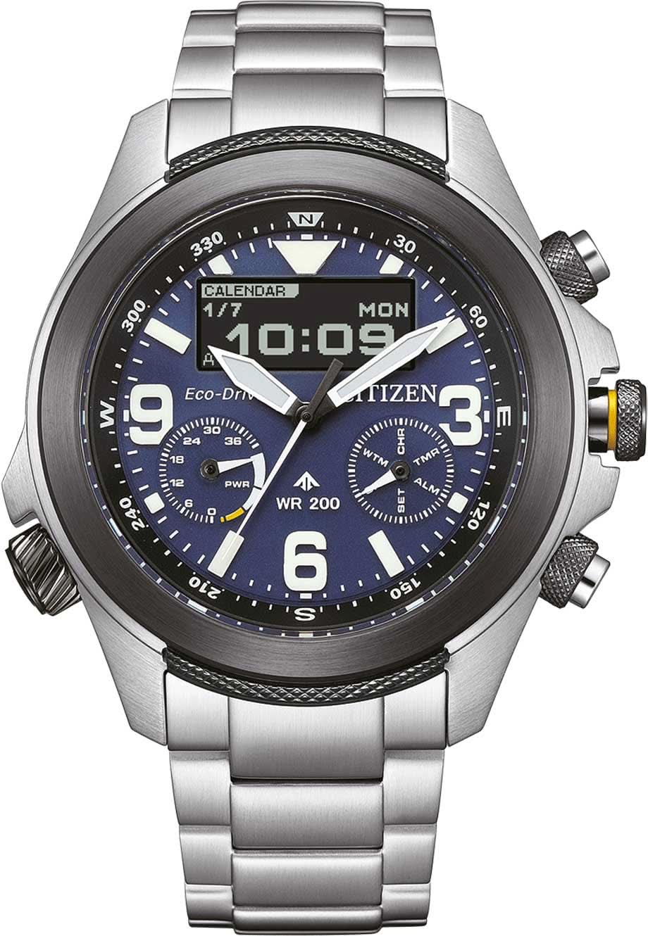 Reloj Citizen Promaster para hombre con esfera azul y correa de metal