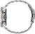 Pulsera de hombre vista lateral con correa de metal plateado y controles distintivos