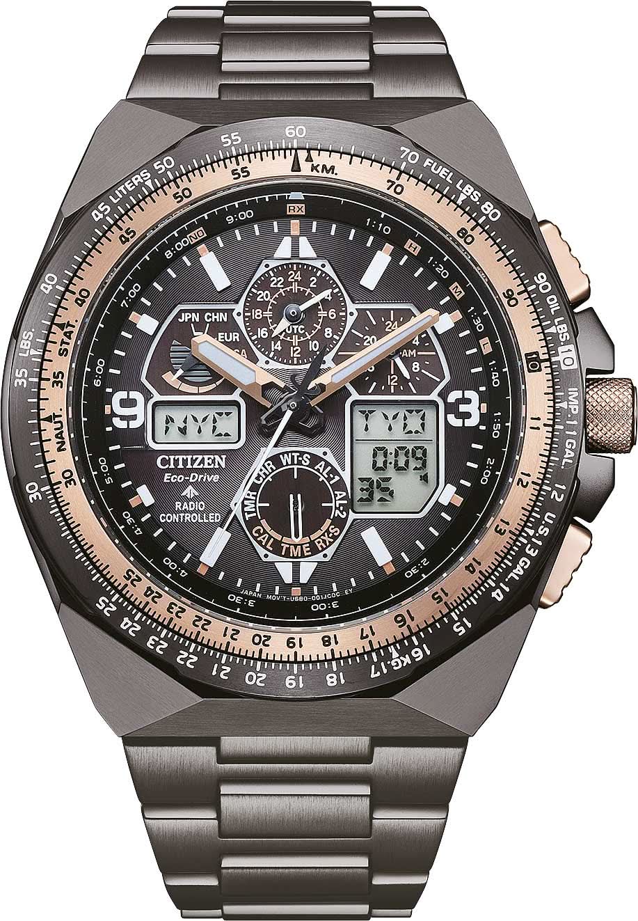 Reloj Citizen Promaster para hombre con esfera negra, correa de acero inoxidable y visualización analógica