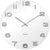 Reloj de pared redondo con esfera blanca, manecillas plateadas y números grandes, Karlsson