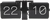 Reloj de mesa abatible con números 22 y 10 en pantalla negra, parte central