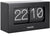Reloj de mesa negro de metal con números LED 22 y 10, borde lateral visible