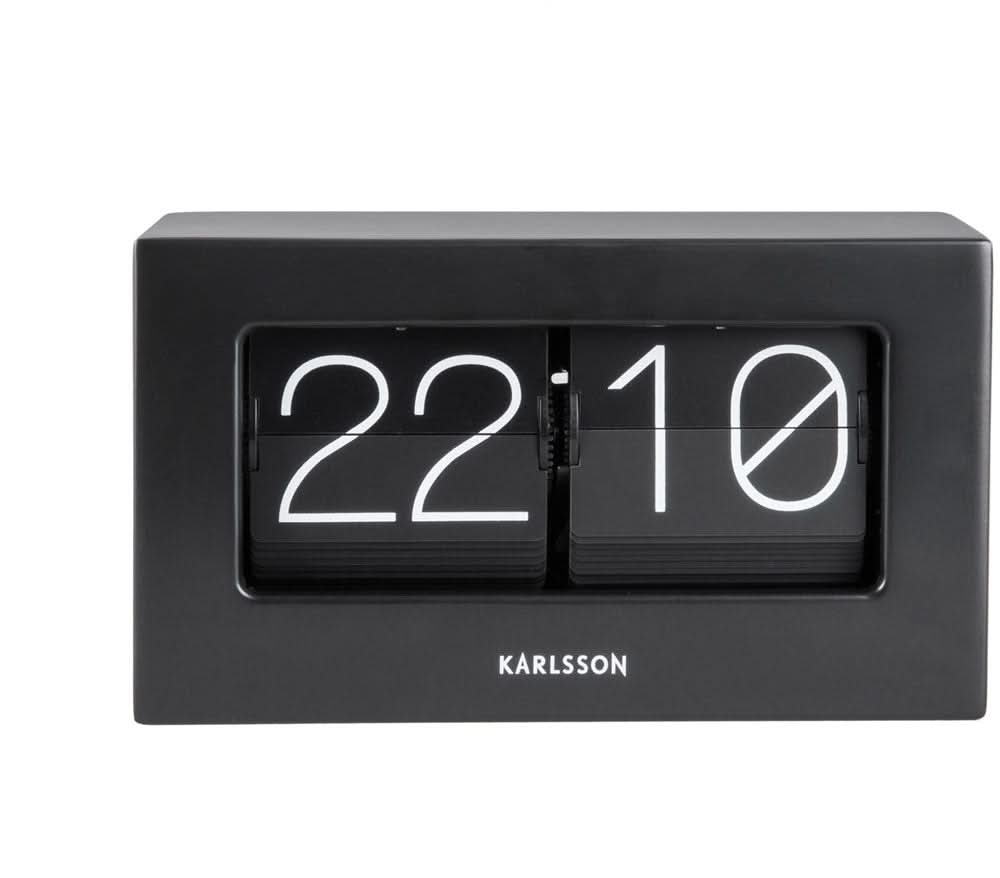 Reloj de mesa moderno con pantalla LED, carcasa de metal negro, números 22 y 10
