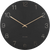 Reloj de pared redondo con esfera negra, manecillas doradas y números arábigos, Karlsson.
