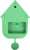 Reloj de pared en diseño para el hogar de plástico, verde, parte trasera con compartimento para pilas