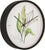 Reloj de pared con marco negro, diseño de esfera verde y manecillas negras