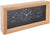 Reloj despertador analógico rectangular con marco de bambú, esfera negra; manecillas y escalas visibles