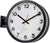 Reloj de pared con marco negro y esfera blanca, segundero rojo, soporte de pared
