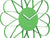 Esfera de reloj de pared con color verde y manecillas blancas, inscripción Karlsson