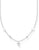 Collar de plata con cadena de eslabones y colgante de corazón con piedras blancas