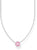 Collar con colgante de piedra rosa y cadena fina