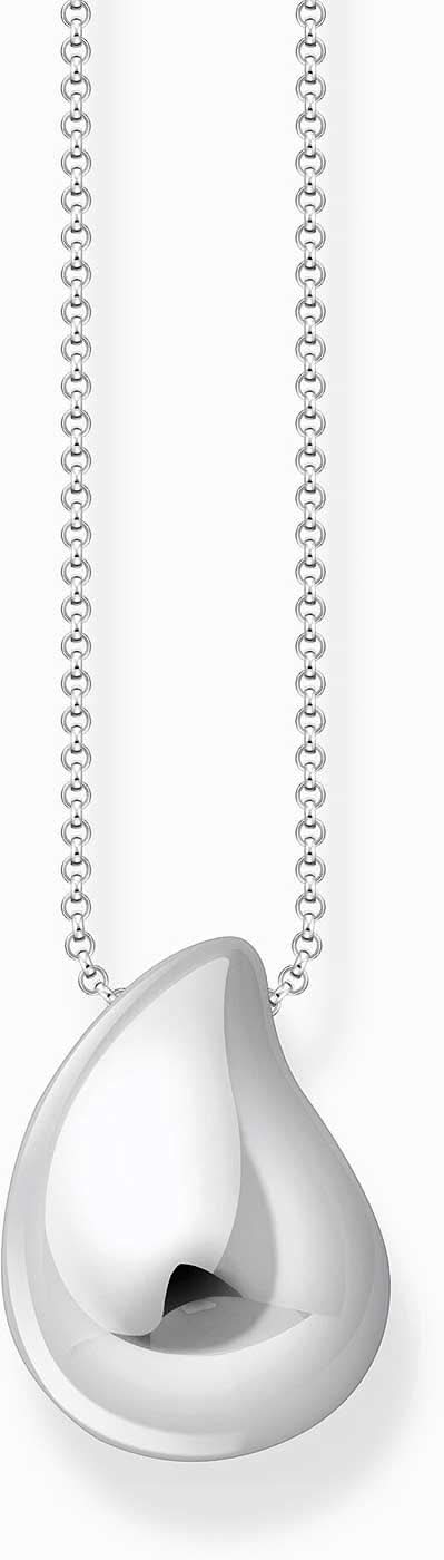 Collar Thomas Sabo: colgante de gota plateada con cadena, diseño abierto