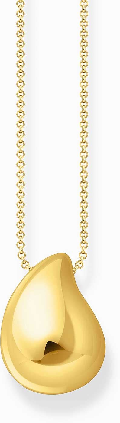 Collar dorado con colgante de gota y espalda abierta