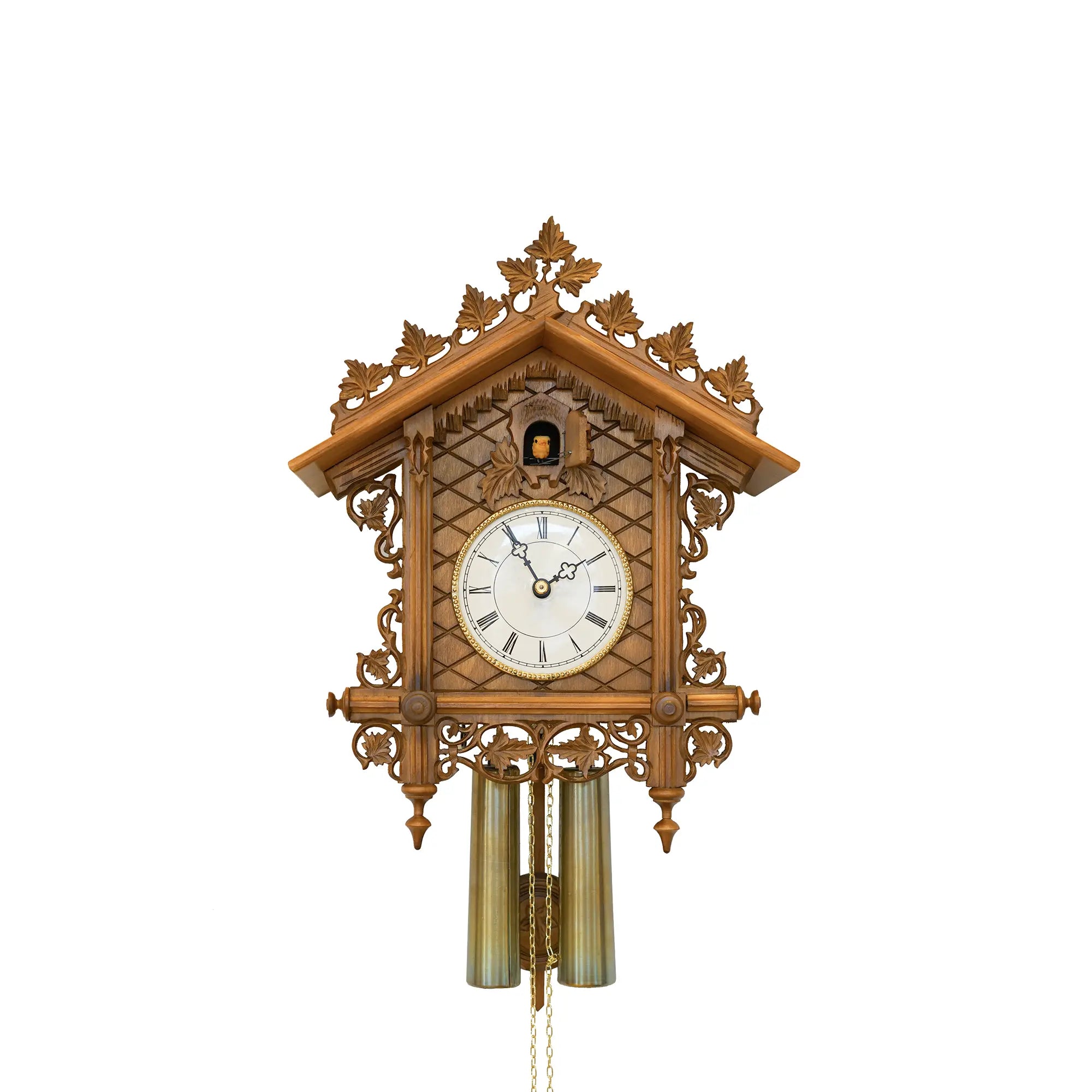 Rombach & Haas TRADITION 3407 Reloj de Pared Oro/Madera • Mecanismo Mecánico de 8 Días • Reloj de Cuco Original de la Selva Negra