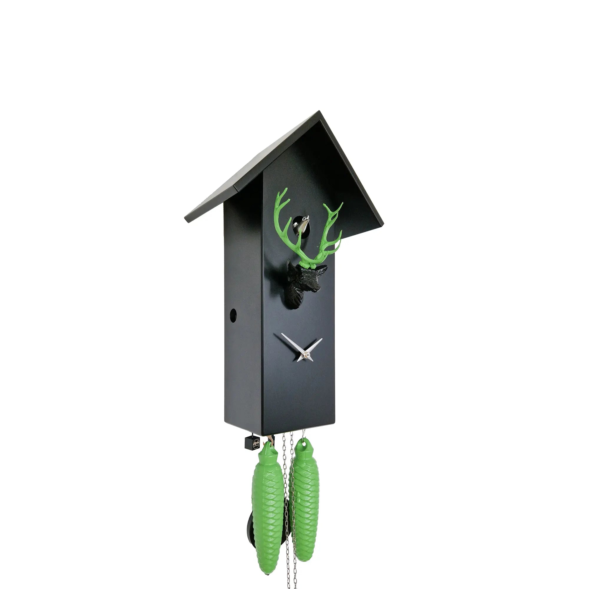 Rombach & Haas Classic SL35-H-2/grün/silber Reloj de Pared Verde • Movimiento Mecánico de 8 Días • Elementos de Madera Tallados a Mano