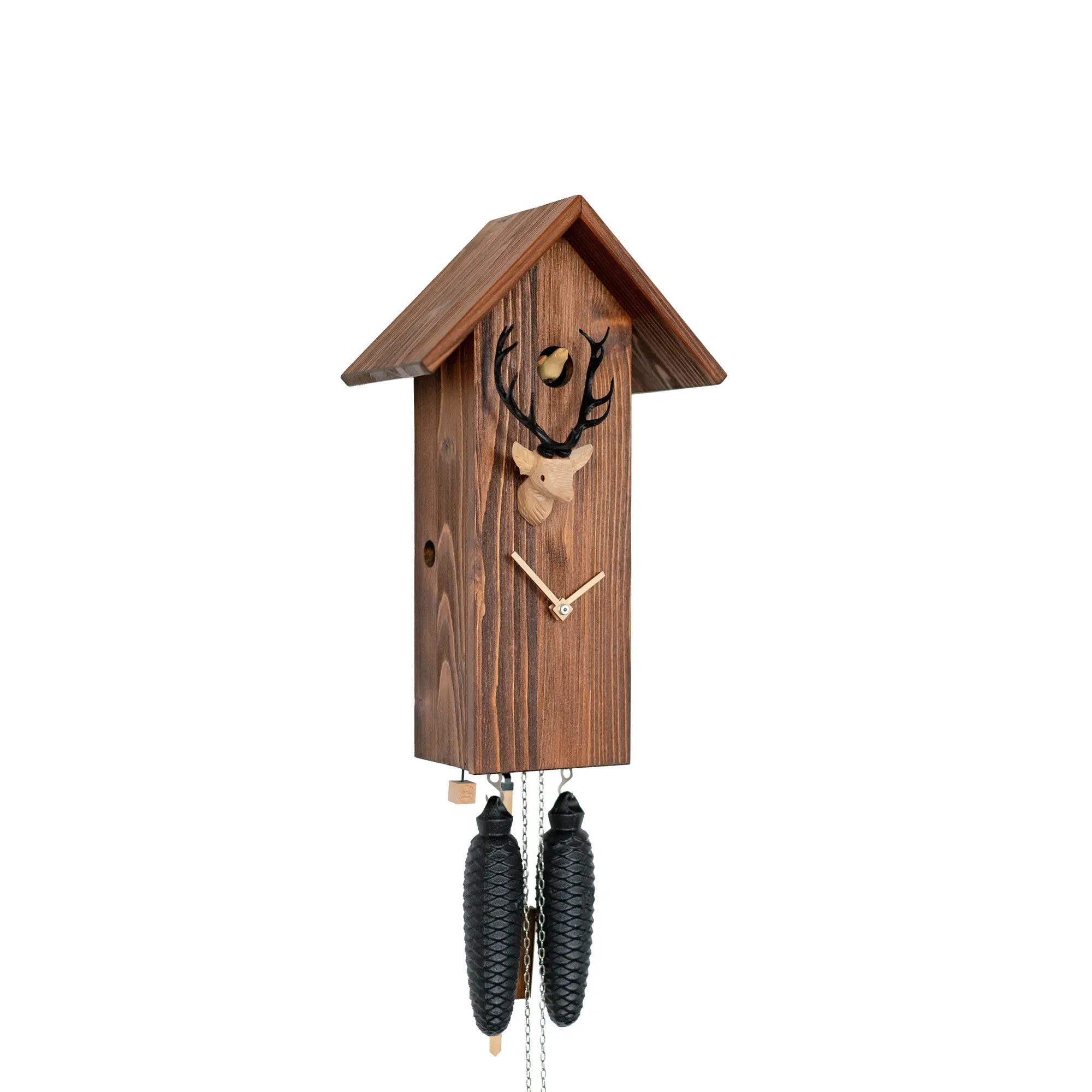 Rombach & Haas CLASSIC SLM3H-10 Reloj de Pared Madera Natural • Mecanismo Mecánico de 8 Días • Reloj de Cuco Original de la Selva Negra