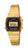 Reloj Casio para mujer, caja dorada con esfera oscura y pulsera de metal de perfil