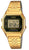 Casio reloj de mujer con correa de metal dorada, pantalla digital octogonal e iluminación