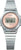 Casio reloj de mujer con correa de metal plateado y esfera redonda, dial rosa