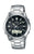 Reloj plateado para hombre con correa de metal, esfera redonda negra y pantalla digital