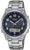 Reloj Casio para hombre con esfera analógica azul oscuro y correa de metal