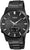 Reloj de hombre con esfera negra, pantalla analógica y pulsera de metal negro