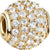 Charm de acero inoxidable de Bering Jewelry con circonitas redondas transparentes, color dorado