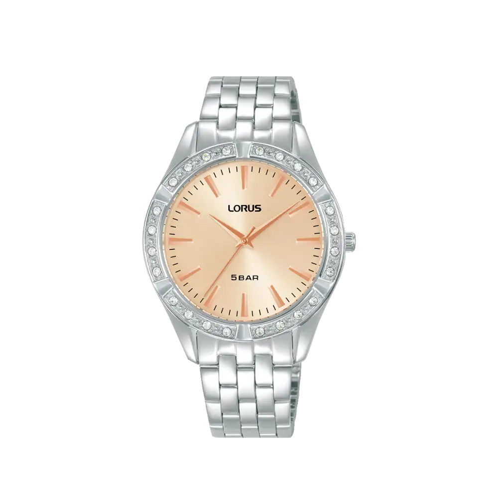 Lorus RG291XX9 Reloj de Señora Rosé • Vidrio Mineral • Brazalete de Acero Inoxidable