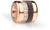 Charm de acero inoxidable en oro rosa con trenzado oscuro y cuatro circonitas