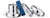 Charm de acero inoxidable con cinta azul, ojal rectangular y piedras de circonita