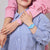 Set de reloj para mujer con correa de plástico rosa y azul, esfera analógica redonda