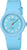 Reloj de mujer con pulsera de plástico azul y esfera analógica redonda azul