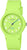 "Reloj de mujer con esfera redonda y correa verde claro, segundero azul"