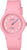 "Reloj de mujer con esfera rosa y correa de silicona, visualización analógica"
