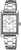 Casio reloj de mujer con esfera rectangular, números arábigos y pulsera de acero inoxidable