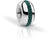 Charm de acero inoxidable con agujero redondo y cinta trenzada verde turquesa