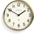 Reloj de pared dorado con esfera color crema y manecillas negras