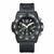 Reloj para hombre con esfera negra, subesferas de cronógrafo y correa de caucho negra